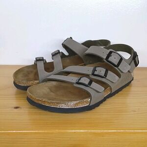 Birkenstock Birki's Ellice Triple Strappy Sandals Women's 7 Men's 5 Gray Euro 38